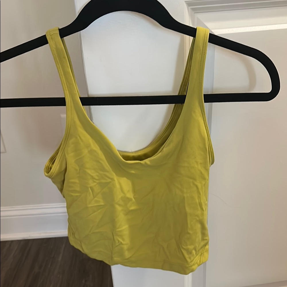 Lululemon Athletica Green Fitted Crop Tank Top